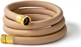 Short Garden Hose By The Foot - Garden Hose Short - Short Hose, Light Brown, Drinking Water Hose, Kink Resistant - Standard Hose Ends - Optional Dual-Female or Dual-Male Ends - 14 Foot Length, 14 Feet