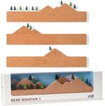 Monkey Business Memo Mountain 3 Cork Board Strips - Corkboard Pin Boards with Mountain Scene Pushpins, Office Accessories, Cute Cork Boards for Walls