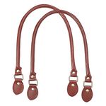 PandaHall Elite 2 Pieces 24.2 Inches Leather Purse Handles Handbags Shoulder Bag Strap Replacement with Alloy Clasps for Purses Making Supplies Brown