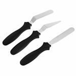 3 Pcs Professional Stainless Steel Cake Decorating Palette Knife Spatula Set Angled Icing Spatulas for Cake Decorating Pastry & Baking Tools Cake Decoration Home, Kitchen