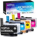 INK E-SALE Compatible 3033XXL Ink Cartridge Replacement for Brother 3033 XXL LC3033XXL LC3033 Ink Cartridge for use with Brother MFC-J805DW MFC-J815DW MFC-J815DWXL MFC-J995DWXL Printer 4 Pack