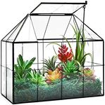 Large Glass Terrarium House Planter – Succulent Plant Terrarium House Shape Glass Greenhouse Terrarium with lid 9.8"X7.9"X5.9" NA