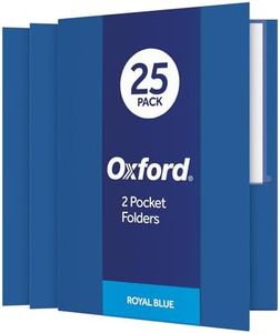 Oxford Twin-Pocket Folders, Textured Paper, Letter Size, Royal Blue, Holds 100 Sheets, Box of 25 (57512EE)