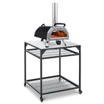 Ooni Large Modular Table - Pizza Oven Table Cart, Metal Stainless Steel Pizza Oven Stand, Grill Barbecue Stand, Outdoor Kitchen Table, Pizza Oven Accessories, Outdoor Pizza Oven Tables, Pizza Station