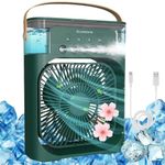Drumstone (𝟏𝟓 𝐘𝐞𝐚𝐫𝐬 𝐰𝐚𝐫𝐫𝐚𝐧𝐭𝐲) 3-in-1 Mini Air Conditioning Fan – Portable AC, Humidifier & Purifier with LED – Ideal for Office, Bedroom, Dorm – Multicolor