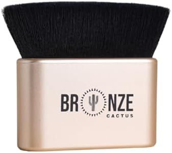 Bronze Cactus Flat-Top Kabuki Makeup Blending Brush – Premium Synthetic Super-Soft Bristles | Non-Absorbent Material | Multipurpose Face & Self-Tanning Applicator for Smooth, Even Application
