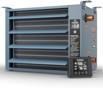 ALECOIL 50,000 BTU Hydronic Hanging Unit Heater with Remote Control - Water to Air Heat Exchanger for Garage and Outdoor Wood Furnace - HHA50-Pro, Blue