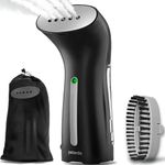 Steamer for Clothes, Best Portable Travel and Home Garment Steamer, Metal Steam Head, 25s Heat Up, Pump System, Mini Size, Large Water Tank, Handheld Steamer for Any Fabrics, No Water Spitting, 110V