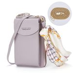 BISON DENIM Womens Crossbody Phone Bags PU Leather Mobile Phone Bags for Women Crossbody Fashion Cross Body Phone Purses Wallets for Women Small Shoulder Bag (1 Purple)