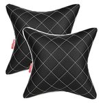 AUTOFIT Double Quilted Car Cushion Combo Set Universal for All Cars (Set of 2 Pieces) Black and Silver