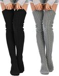YELAIVP Women's Cable Knitted Thigh High Boot Socks Extra Long Winter Stockings Over Knee Leg Warmers