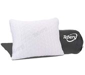 Tebery Shredded Memory Foam Travel Pillow Adjustable Compressible Camping and Travel Pillow with Stuff Sack Great for Backpacking, Airplane or car Travel - 14" x 19"