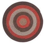 Super Area Rugs Round 6' Black - Red - Brown Circular Braided Rug for Large Dining Rooms and Kitchen Tables