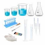 Bello Chemistry Lab Experimental kit - Combo of 23 Product Beakers Conical Flask, Test Tube & Measuring Cylinder Etc. for school collage chemistry lab laboratory