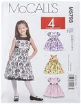 McCall's Patterns M5793 Size CDD 2-3-4-5 Children's/ Girls' Lined Dresses, Pack of 1, White