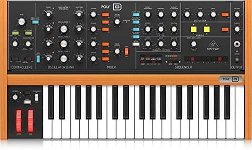 Behringer POLY D Analog 4-Voice Polyphonic Synthesizer with 37 Full-Size Keys, 4 VCOs, Classic Ladder Filter, LFO, BBD Stereo Chorus, Distortion, 32-Step Sequencer and Arpeggiator