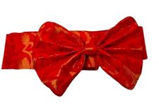 Bhumi Enterprises Banarasi Festive/Wedding/Diwali/Navratri Dog Bow Tie Collar Occasion Wear Ethnic Dog Accessory Neck-Length(Red) (XS)