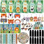 Jungle Safari Party Favors, 134 PCS Jungle Birthday Party Supplies - Wild Animals Themed Party Favors for Kids Birthday, Baby Shower, Jungle Safari Party Decorations, Goodie Bag Stuffers