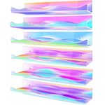 6 Packs Iridescent Clear Acrylic Floating Shelves, DILIBRA 15.7 Inch Large Funko Pop Display Case Picture Ledge Shelf, Acrylic Floating Wall Bookshelf Organizer for Kids Room Bathroom Nursery (6)