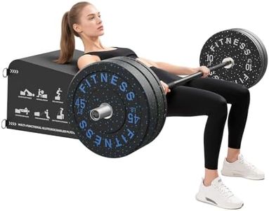 Hip Thrust Bench, Multi-Functional Slip-Free Hip Thrust Machine for Glute Bridge, Box Jump, Push-Ups, Squat, Ab Exercise, Suitable for Home & Gym, Includes 6ft Olympic Bar & 160lb Weight Plates