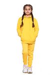 GW CLASSY OUTFIT Boys Girls Pullover Tracksuit Kids Unisex Hoodie With Sweatpants Sports Activewear Fleece Tracksuits Set (UK, Age, 13 Years, 14 Years, Regular, Yellow Pullover Suit)