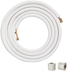 VEVOR 7620mm Mini Split Line Set, 6.4 & 9.5mm O.D Copper Pipes Tubing and Triple-Layer Insulation, for Mini Split Air Conditioning Refrigerant or Heating Pump Equipment & HVAC with Wrapping Strips.