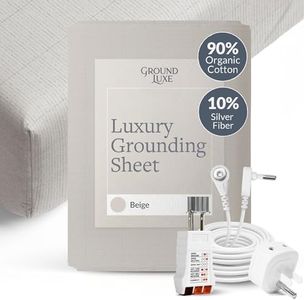 Luxury Fitted Grounding Sheet in Beige for California King Size Bed (Organic) Conductive Earthing Sheet
