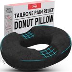 Donut Pillow to Relief Your Tailbone Pain, Orthopedic Hemmoroid Pillow, Portable Support Donut Cushion for Hemorrhoids, Prostate, Pregnancy, Coccyx, Sciatica, Post Natal & Surgery - Firm Density