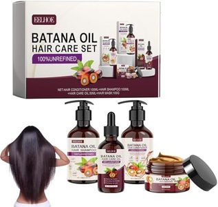 XJBD Batana Oil Volumizing Shampoo And Conditioner Set, Hair Care Repairs Anti-frizz, Deep Nourishes Scalp, Smooth Hair Travel Set Include Shampoo Conditioner Hair Mask Hair Oil (4pcs)