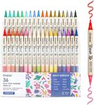 Grabie 72 Colors Paint Markers, Acrylic Paint Pens with 36 Dual-Color Brush Tips, Double Tipped Waterbased Markers for Rocks, Acrylic Drawing Marker for Art Supplies