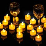 Tea Light 24Pcs LED Flameless Candles Battery Operated Flickering Tealight Long Lasting Electric Fake Votive Candles for Halloween, Christmas, Valentines Day, Wedding, Birthday,Party Decor