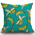 Smooffly Fruit Pattern with Banana Cushion Cover, Tropical Nature Summer Bright Color Sweet Tasty Yellow Throw Pillow Case Decorative for Living Room Sofa Bed,45cmx45cm 18x18 inch