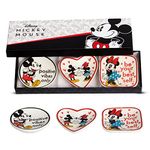 Disney Mickey and Minnie Mouse Mini Trinket Tray Gift Set, 3 Piece Jewelry Dish Ring Holder