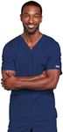 CHEROKEE Men and Women Scrubs Top with V-Neck 4725, Navy, Medium