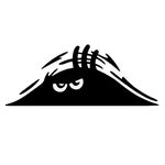 1 Pc Likely Modern Funny Peeking Monster Car Sticker Auto Decals Walls Graphic Vinyl Emblem Colors Black