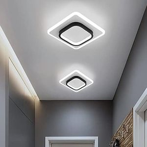 DELIPOP Lámpara de Techo Moderna, Plafon LED Techo acrílica 21W, Luz de Techo Forma Cuadrado, Iluminación para Pasillo Comedor Balcón, Blanco Frío 6500K, L24*W24*H5CM