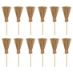 EXCEART 12 PCS Mini Broom Decoration Broom Hangings Decorations Craft Brooms for DIY Craft Decoration Festival Accessory Party Hanging(Large Size)