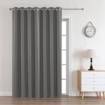 Joydeco Blackout Curtains 84 Inch Length 1 Panel, Thermal Insulated Long Curtains& Drapes, Room Darking Grommet Curtains for Living Room Bedroom Window(70x84 inch, Light Grey)