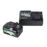 Metabo HPT MultiVolt Battery and Charger Starter Kit | 36V/18V | 4.0Ah/8.0Ah | Lithium Ion | Slide Style | Charger Includes Built-in USB Port | UC18YSL3B1