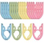 20pcs Folding Clothes Hangers, Plastic Portable Folding Coats Hanger, 4 Color Folding Coat Hangers, Travel Accessories for Home Hotel Holiday Camping