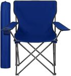 ZOPPER Camping Chair - Blue Portable Folding Chair with Cup Holder Compact & Lightweight Garden and Other Occasional Outdoor Use Ideal for Caravan trips, BBQs, Beach, Picnic, and Travelling