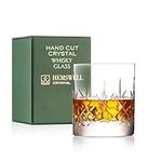 Hemswell Crystal Single Whiskey Tasting Glass - 310ml Old Fashioned Glasses Whiskey Tumbler - Traditional Cut Lead Free High Clarity Crystal Whisky Tumbler - Presentation Box