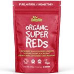 BodyMe Organic Vegan Red Powder - Vegan Super Reds Blend with Blueberry, Cranberry, Acai and Other Organic Ingredients - Quick & Easy Nutrients, (30 Servings, 270g) | UK