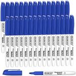 Shuttle Art Permanent Markers, 30 Pack Blue Permanent Marker set,Fine Point, Works on Plastic,Wood,Stone,Metal and Glass for Doodling, Marking…