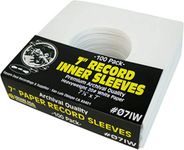 (100) White Paper Innersleeves With a Hole for 7" (45rpm) Vinyl Records - 07IW - 7-1/8" x 7"