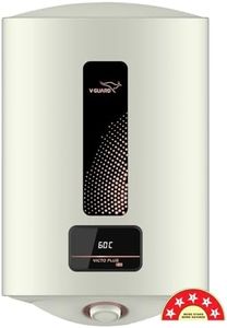 V-Guard Victo Plus DG Water Geyser 15 Litre | In-built Safe Shock Module | Stylish Digital Display | 5 Star Rating Energy Efficiency with Advanced Multi-layered Safety Features | White-Black
