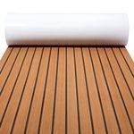 Inflatelines, EVA foam boat, flooring, yacht teak deck carpet, self-adhesive floor covering carpet yachts, motor boats, surfboards, swimming pools etc. (240 x 90 cm), Brown with black