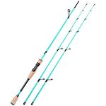 Sougayilang Fishing Rod, 1.8/2.1M Carbon Fiber Sensitive 2 section Baitcasting Rod & Spinning Rod for Freshwater or Saltwater, Tournament Quality Fishing Pole with 2 Tips Fishing Rods-1.8LZ