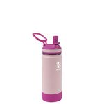 Takeya 885395524047 Actives Kids Insulated Stainless Steel Bottle, Straw Lid Blush/SuperPink 16oz