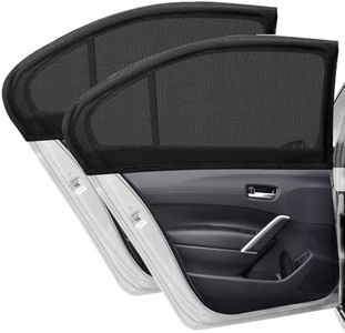 Car Window Shades for Baby 2 Pack, Stretchable & Breathable Window Screens for Sun Protection Sunshade, Blocking UV Mosquitoes Protect Children/Adults/Pets, Universal Car Blinds Sunshades